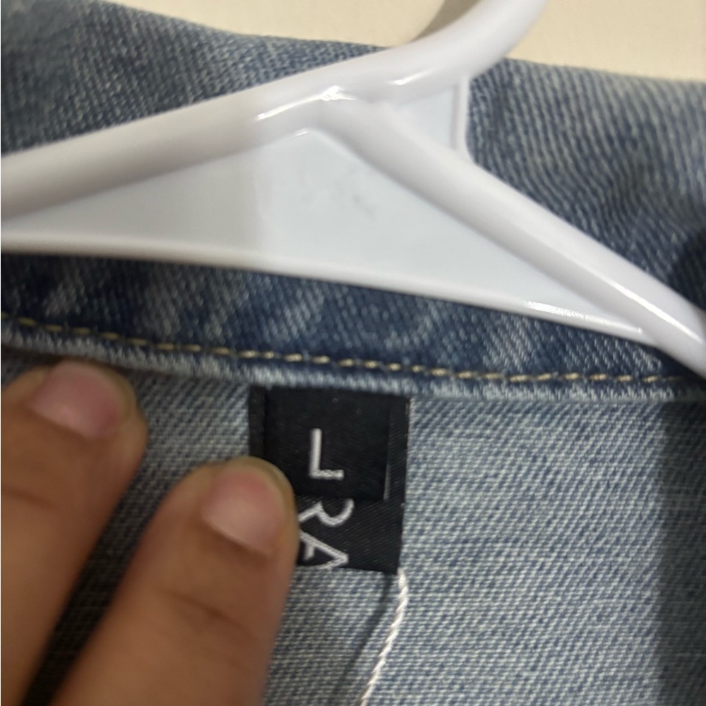 Loragal Blue Denim Jean Jacket Size L - Picture 3 of 11